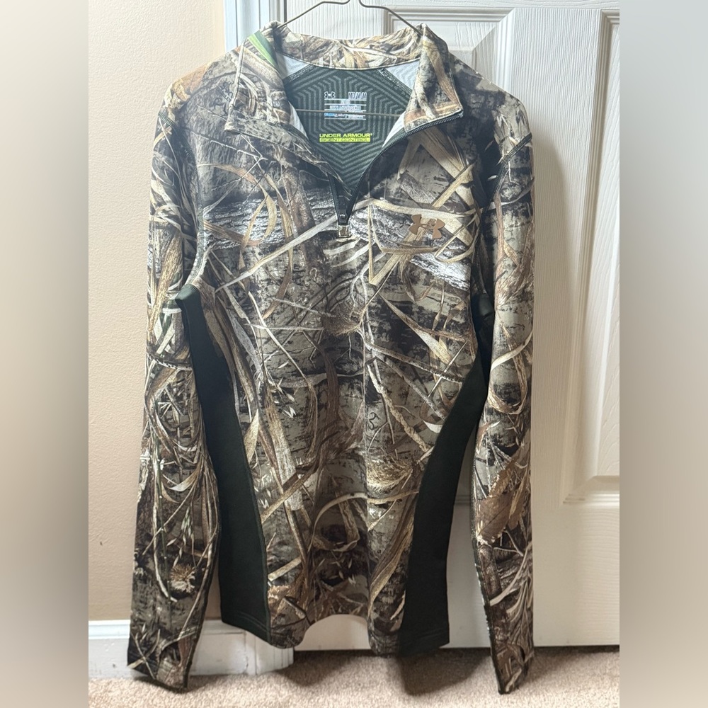 Under Armour Woodland Camo Zip-Up Shirt Scent Control